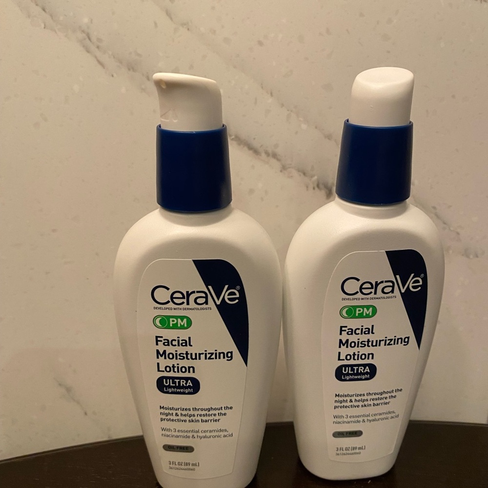 2 bottles of CeraVe Ultra Lightweight Facial Moisturizing Lotion